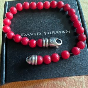 David Yurman Coral 6mm Bead Bracelet 7.5”